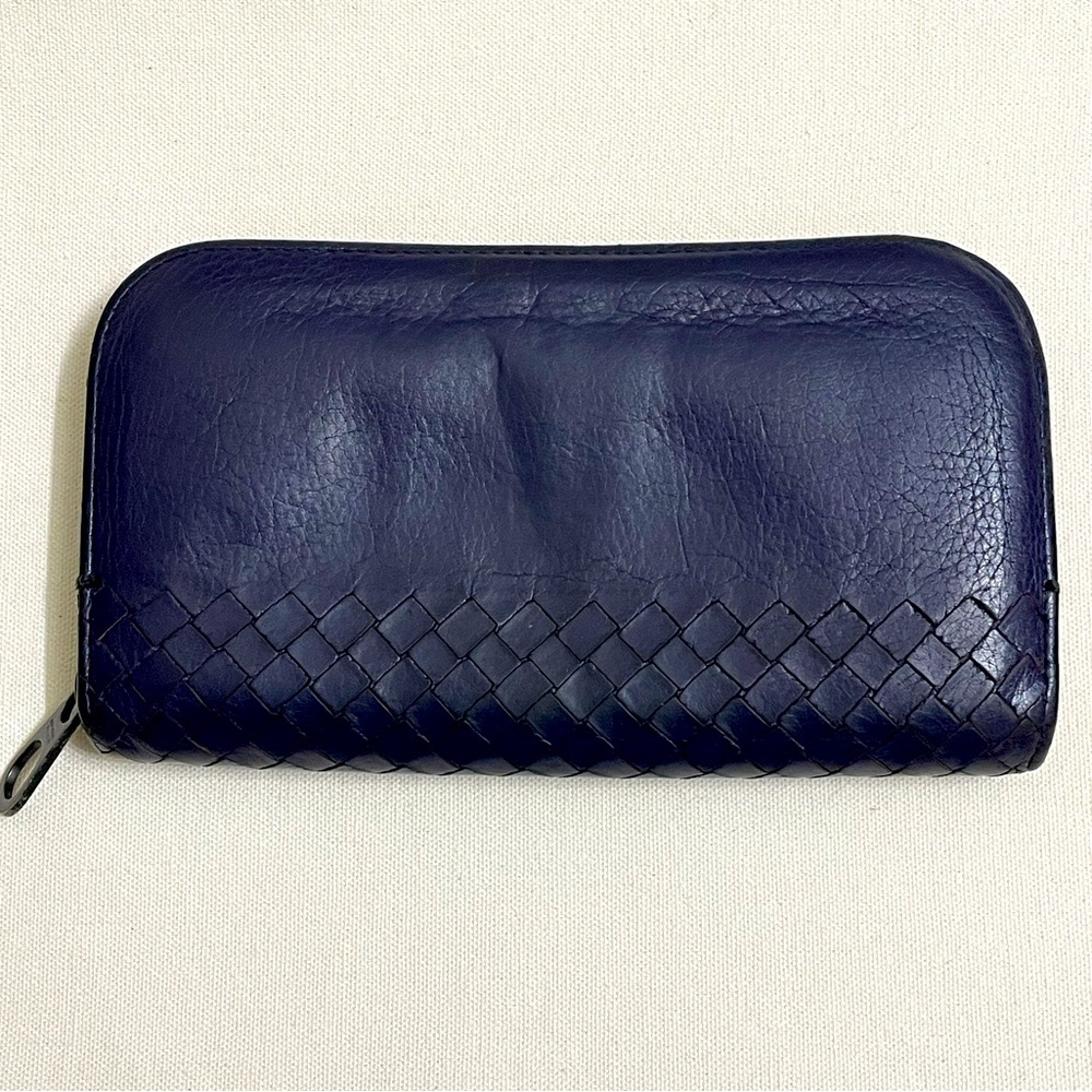 Bottega Veneta Intrecciato Leather Zip-Around Continental Wallet.